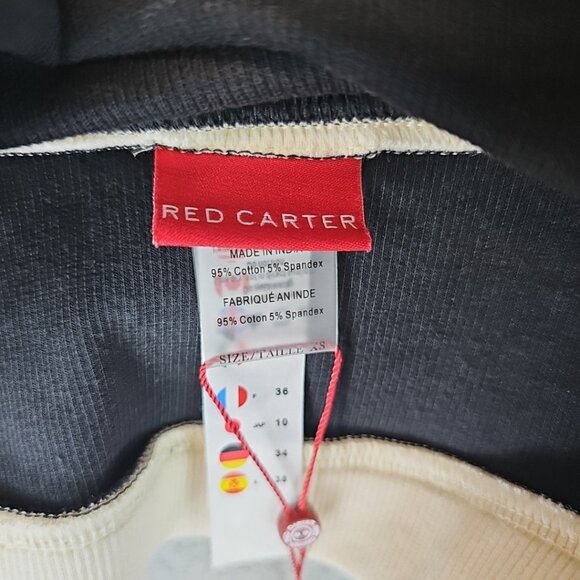 Red Carter Colorblocked Cropped Top Cover-Up Womens Size XS Black Square Neck - Picture 5 of 10